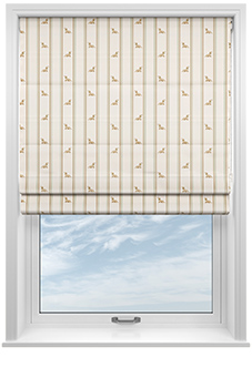 Dasching About, Sausage Stripe Biscuit - Roman Blind